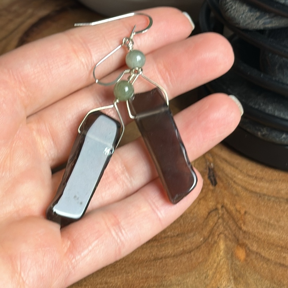 Rustic drop earrings - Picture 2 of 2